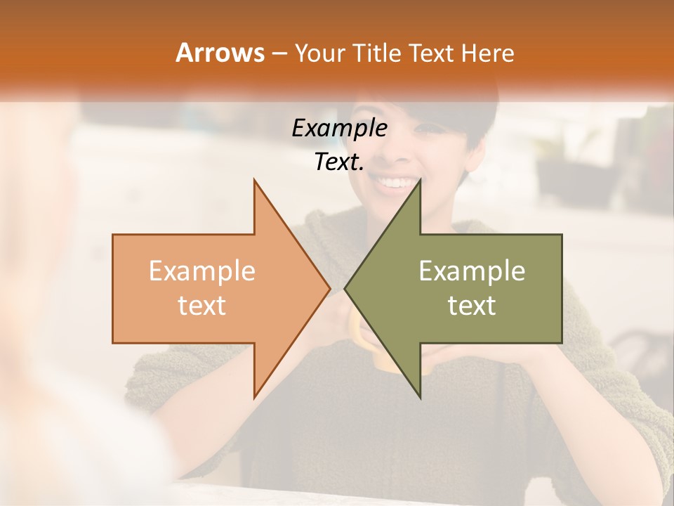 A Woman Sitting At A Table With A Cup In Her Hands PowerPoint Template