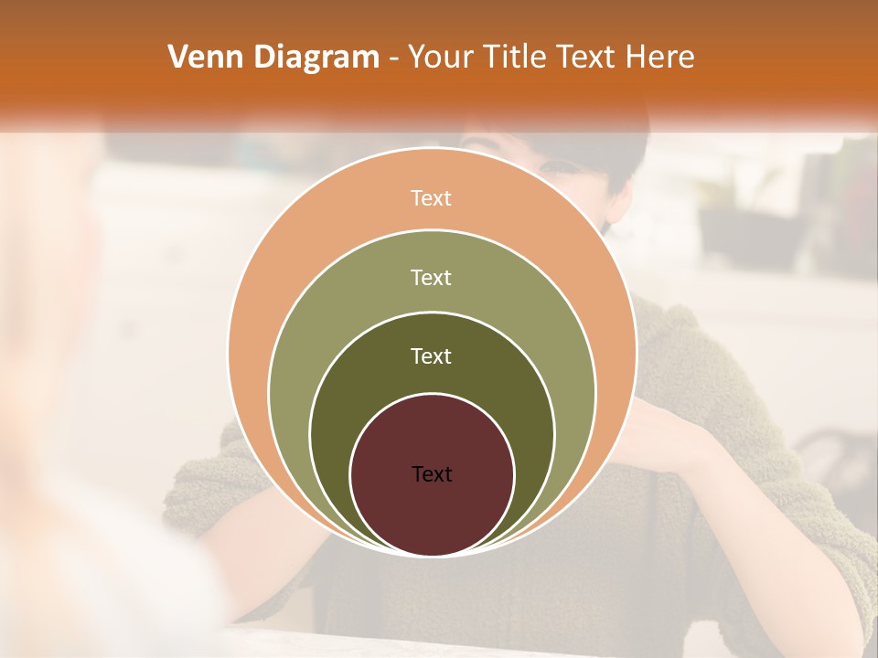 A Woman Sitting At A Table With A Cup In Her Hands PowerPoint Template