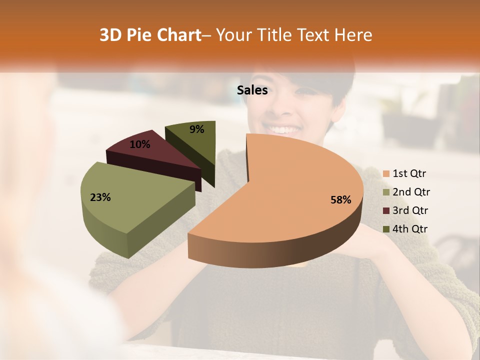 A Woman Sitting At A Table With A Cup In Her Hands PowerPoint Template