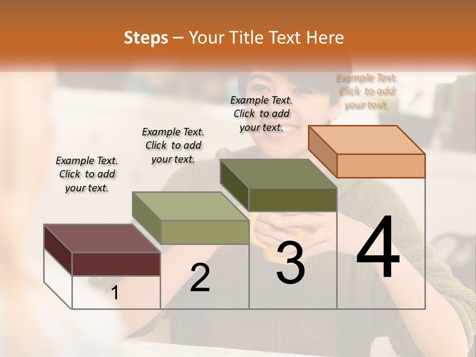 A Woman Sitting At A Table With A Cup In Her Hands PowerPoint Template