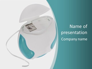 A White And Blue Computer Mouse On A Blue And White Background PowerPoint Template