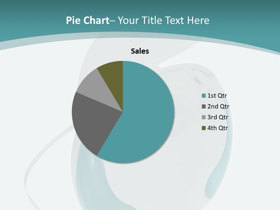 A White And Blue Computer Mouse On A Blue And White Background PowerPoint Template