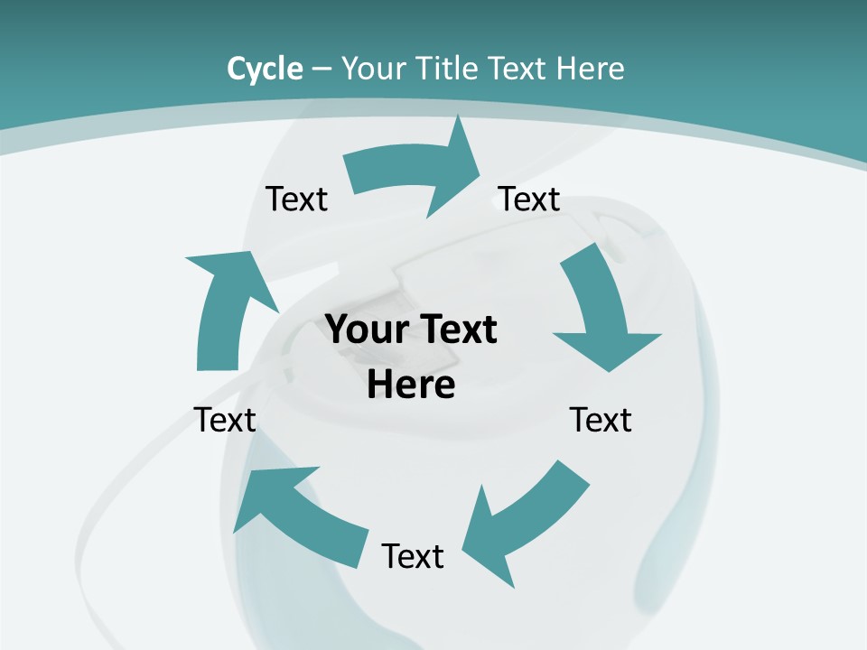 A White And Blue Computer Mouse On A Blue And White Background PowerPoint Template