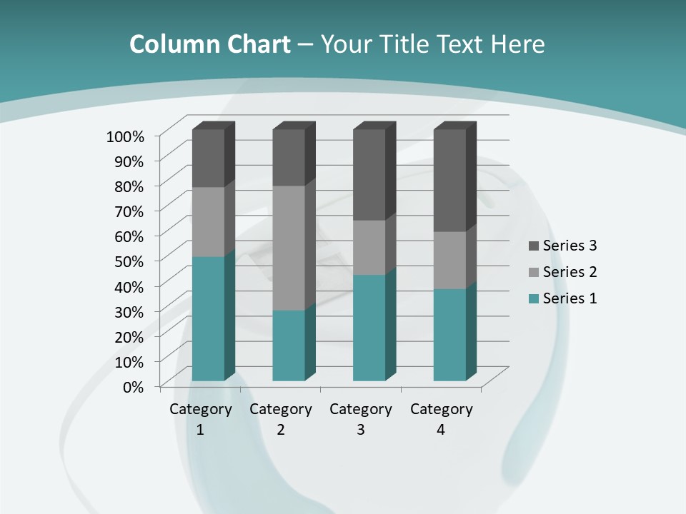A White And Blue Computer Mouse On A Blue And White Background PowerPoint Template