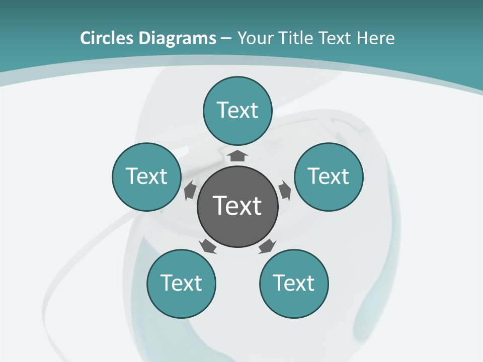 A White And Blue Computer Mouse On A Blue And White Background PowerPoint Template