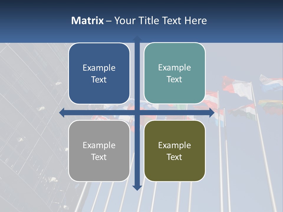 A Group Of Flags Flying In Front Of A Building PowerPoint Template