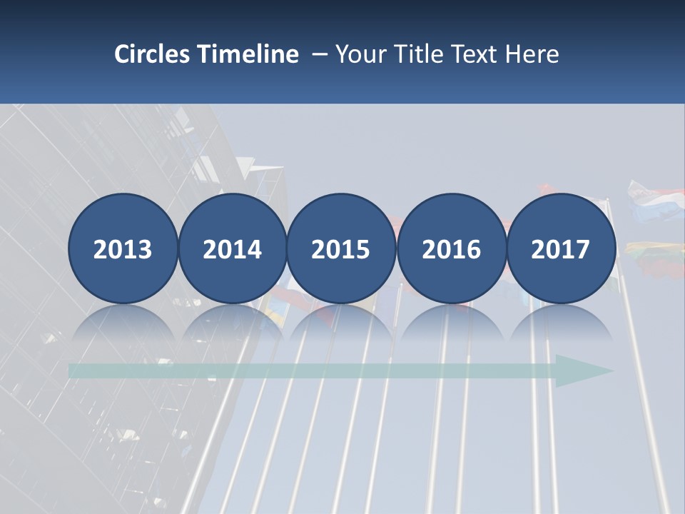 A Group Of Flags Flying In Front Of A Building PowerPoint Template