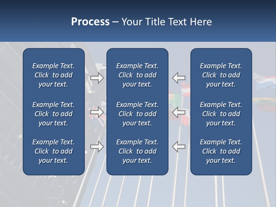 A Group Of Flags Flying In Front Of A Building PowerPoint Template