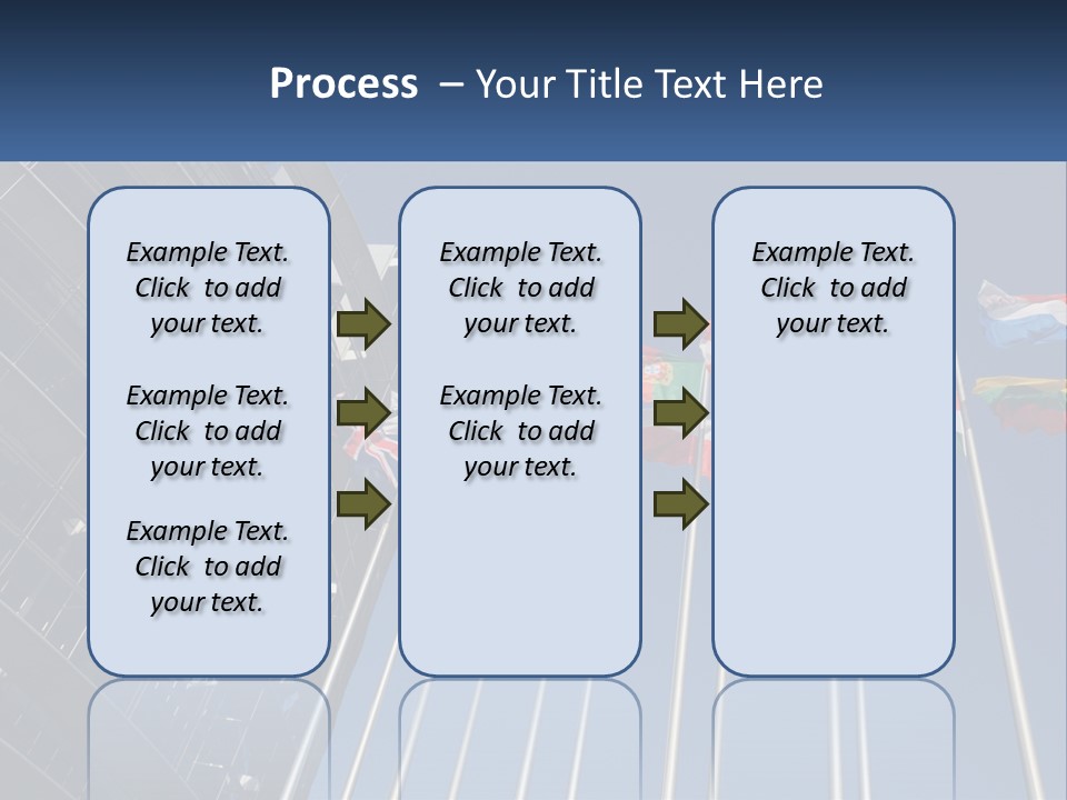 A Group Of Flags Flying In Front Of A Building PowerPoint Template