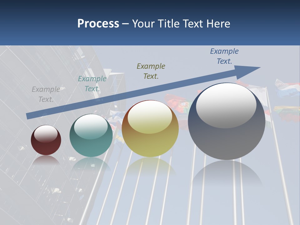 A Group Of Flags Flying In Front Of A Building PowerPoint Template