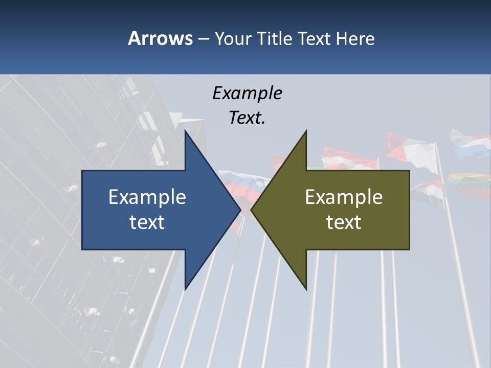 A Group Of Flags Flying In Front Of A Building PowerPoint Template