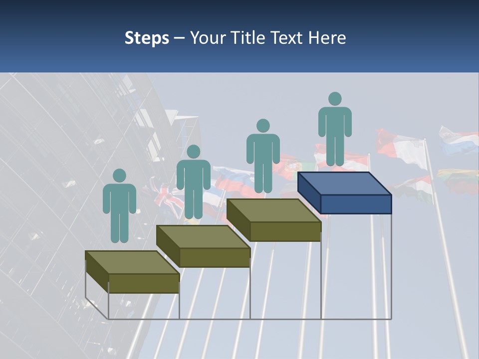 A Group Of Flags Flying In Front Of A Building PowerPoint Template