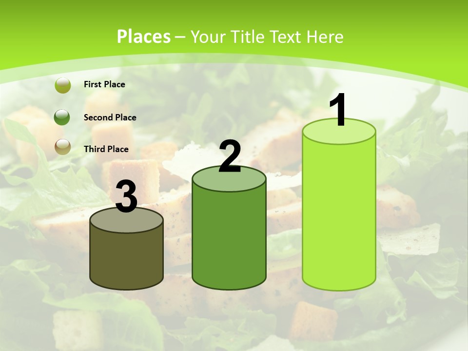 A White Plate Topped With A Salad Covered In Lettuce PowerPoint Template
