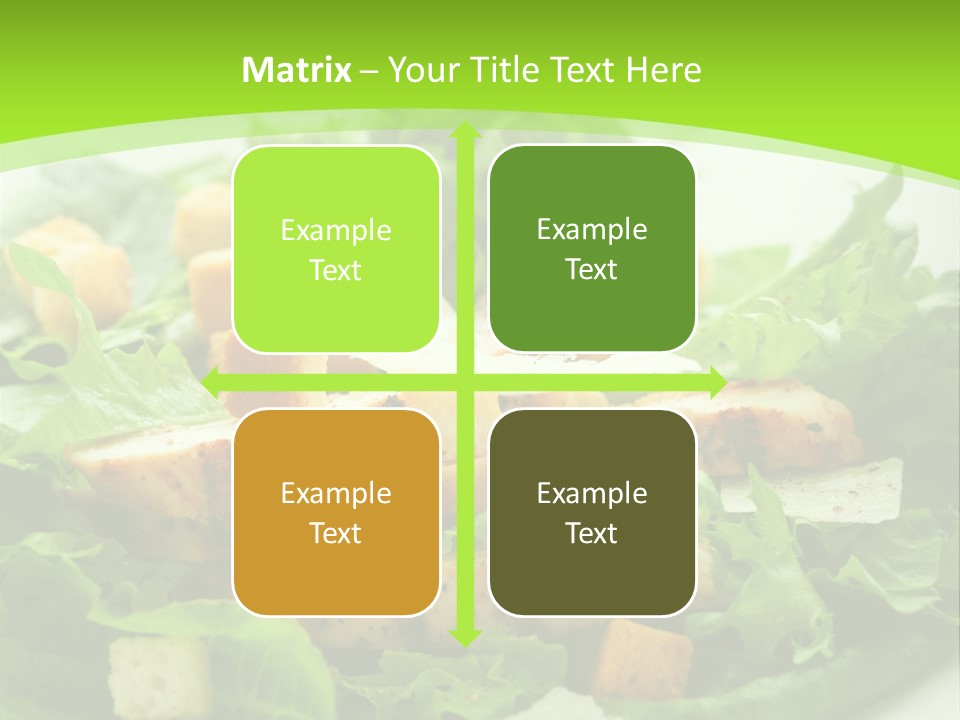 A White Plate Topped With A Salad Covered In Lettuce PowerPoint Template
