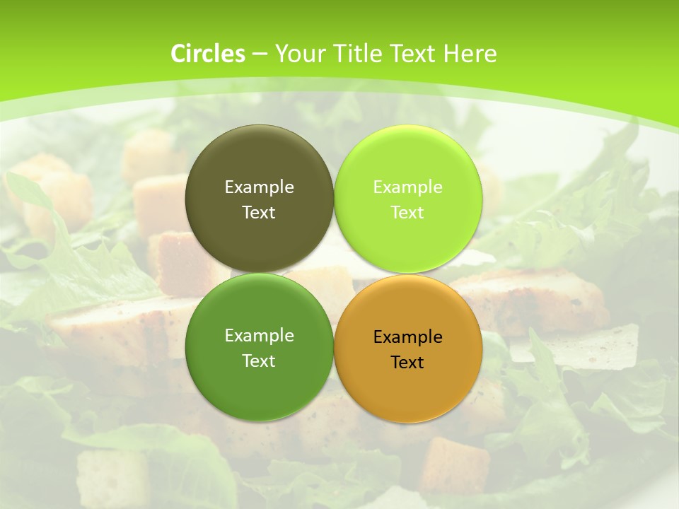 A White Plate Topped With A Salad Covered In Lettuce PowerPoint Template