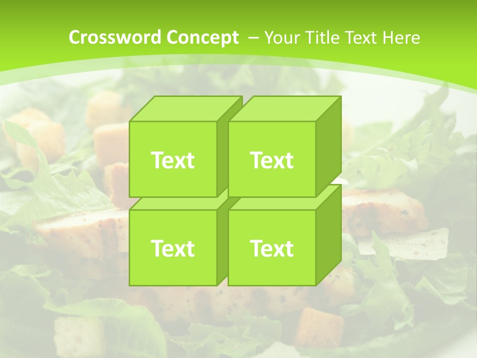 A White Plate Topped With A Salad Covered In Lettuce PowerPoint Template