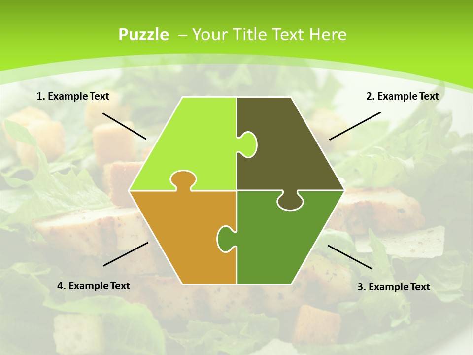 A White Plate Topped With A Salad Covered In Lettuce PowerPoint Template