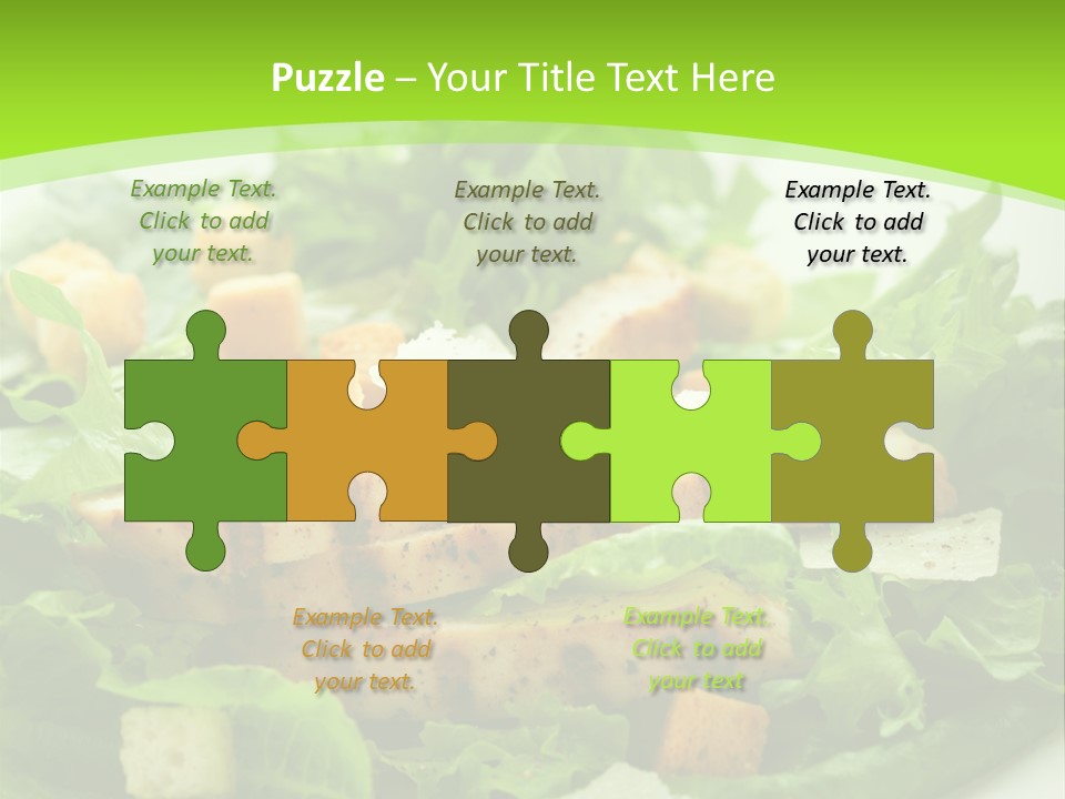 A White Plate Topped With A Salad Covered In Lettuce PowerPoint Template