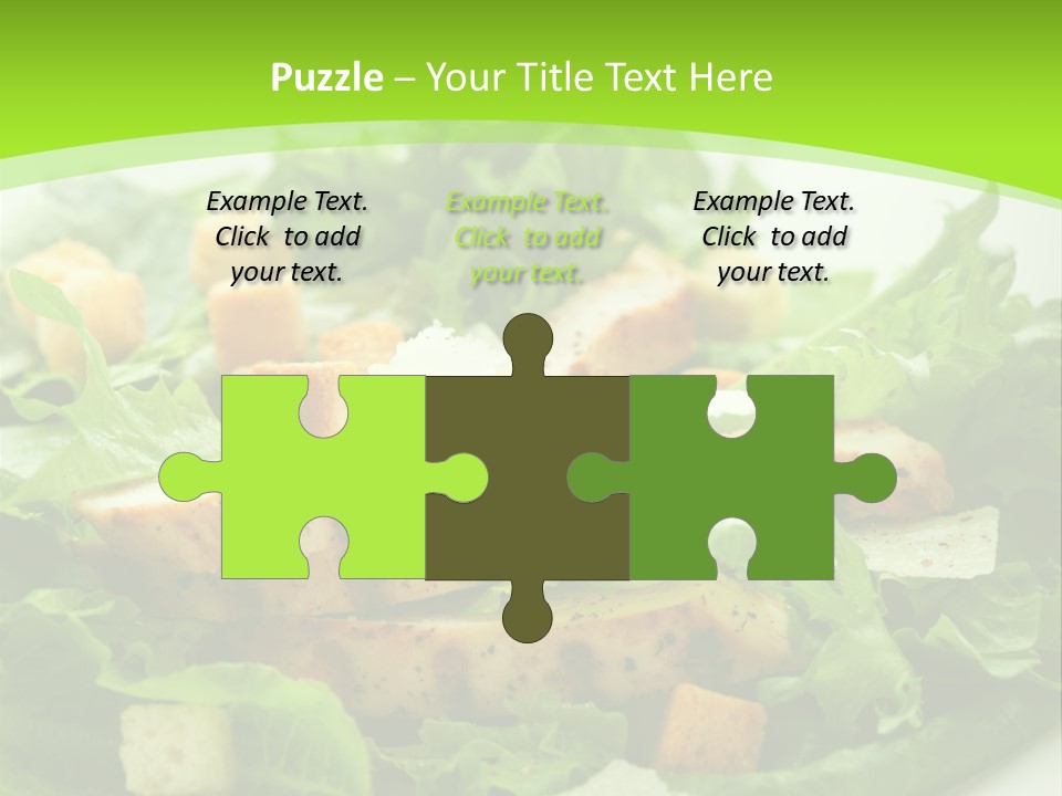 A White Plate Topped With A Salad Covered In Lettuce PowerPoint Template