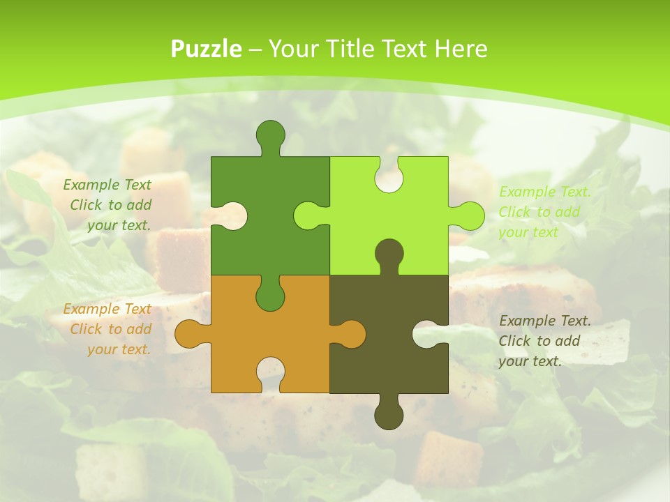 A White Plate Topped With A Salad Covered In Lettuce PowerPoint Template