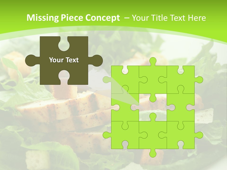 A White Plate Topped With A Salad Covered In Lettuce PowerPoint Template