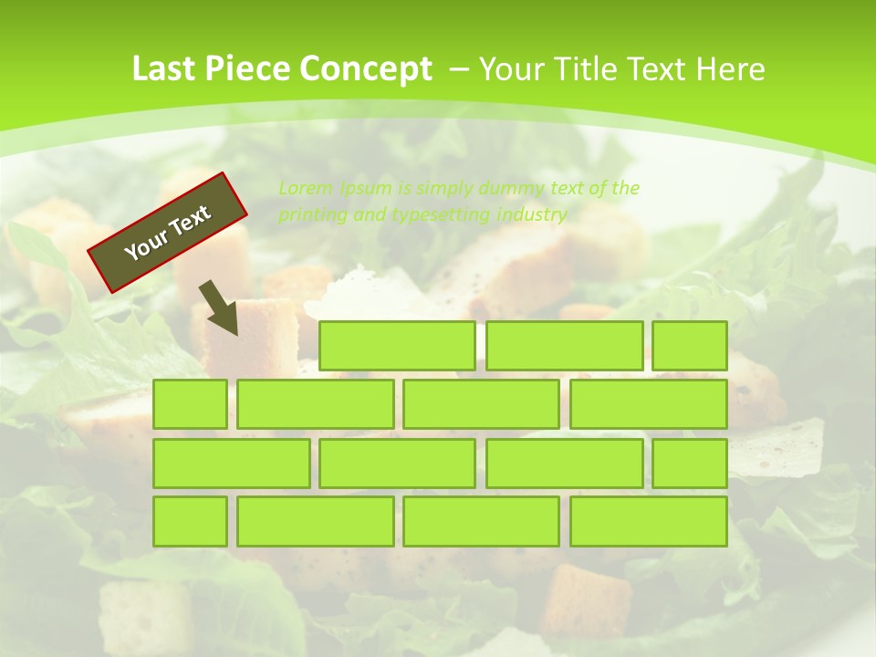 A White Plate Topped With A Salad Covered In Lettuce PowerPoint Template