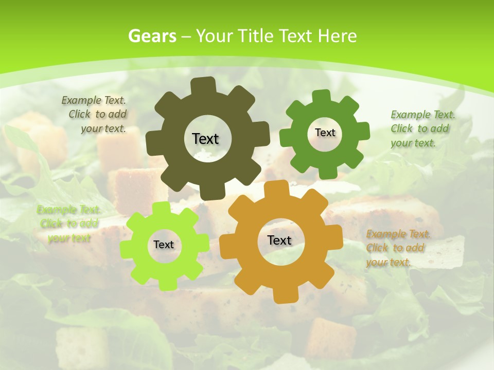 A White Plate Topped With A Salad Covered In Lettuce PowerPoint Template