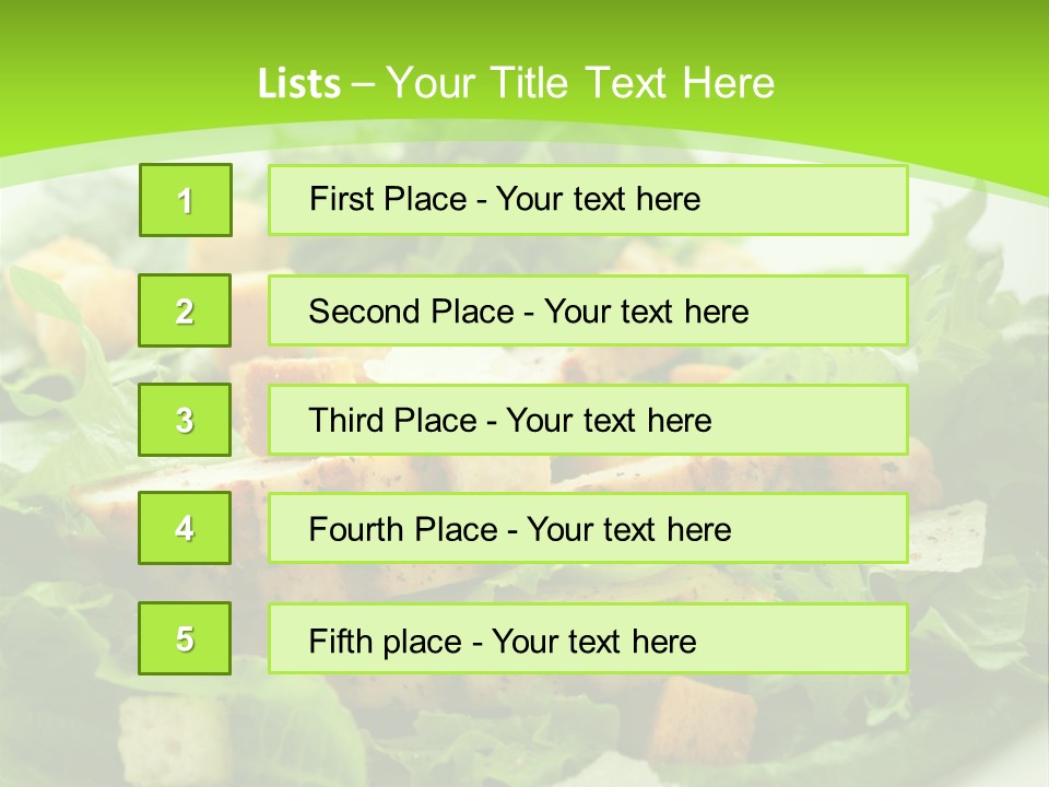 A White Plate Topped With A Salad Covered In Lettuce PowerPoint Template