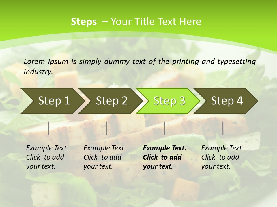 A White Plate Topped With A Salad Covered In Lettuce PowerPoint Template