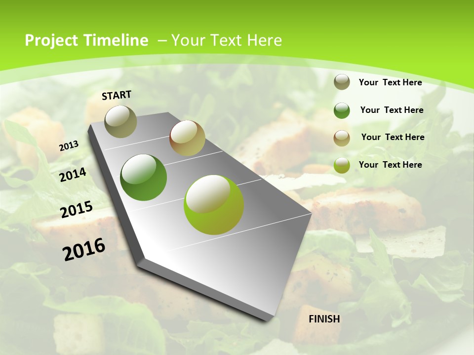 A White Plate Topped With A Salad Covered In Lettuce PowerPoint Template