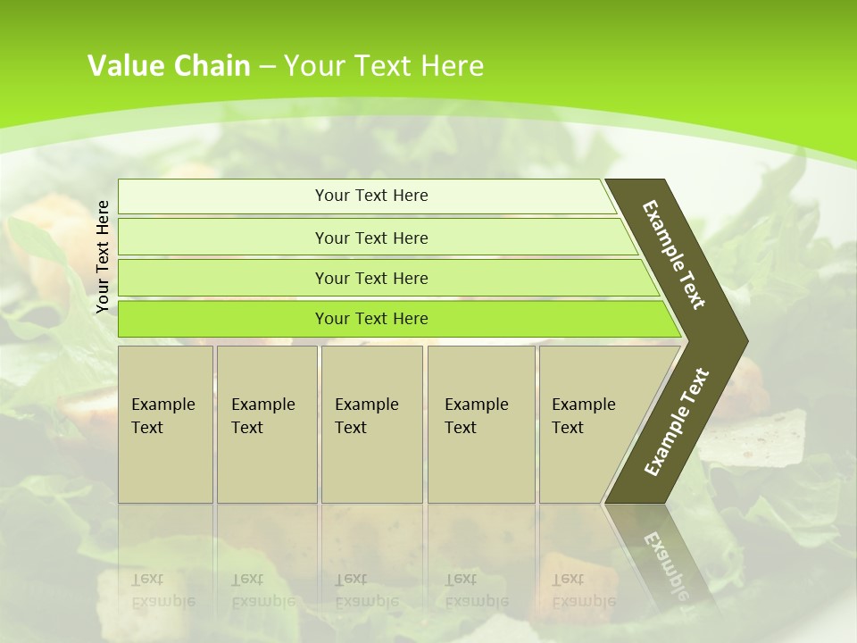 A White Plate Topped With A Salad Covered In Lettuce PowerPoint Template