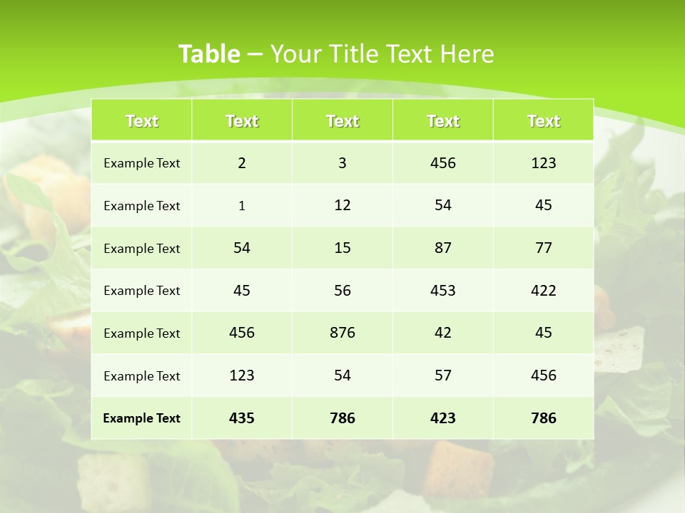 A White Plate Topped With A Salad Covered In Lettuce PowerPoint Template