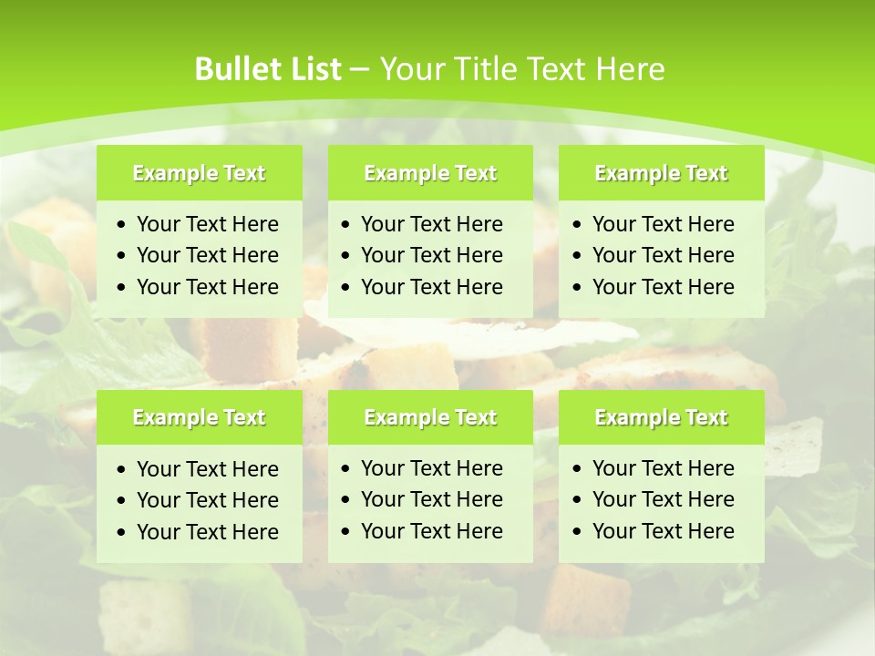 A White Plate Topped With A Salad Covered In Lettuce PowerPoint Template