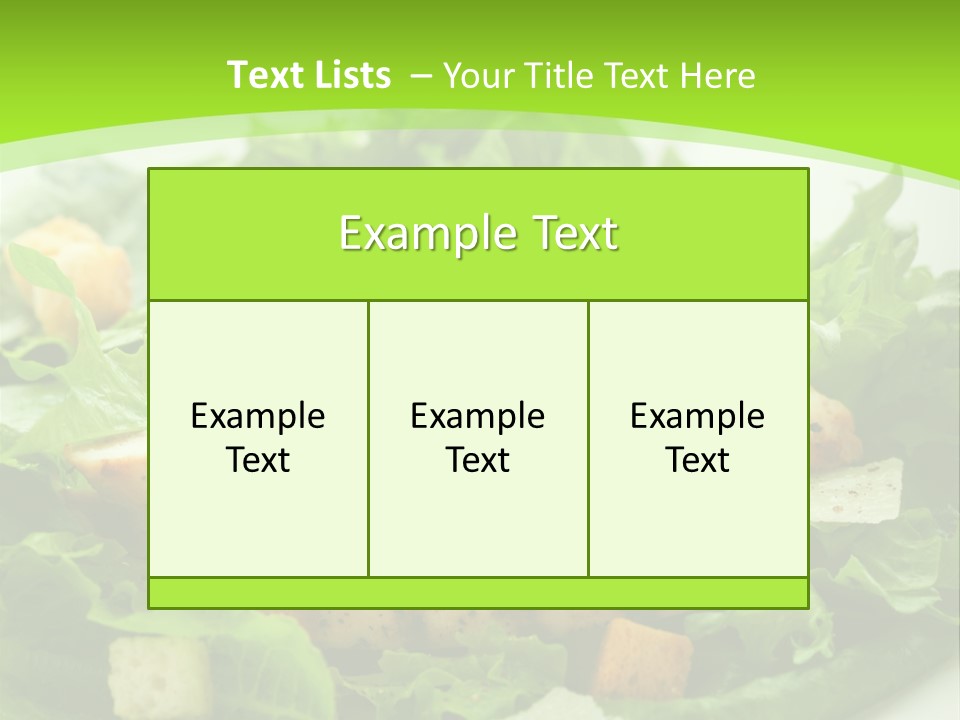 A White Plate Topped With A Salad Covered In Lettuce PowerPoint Template