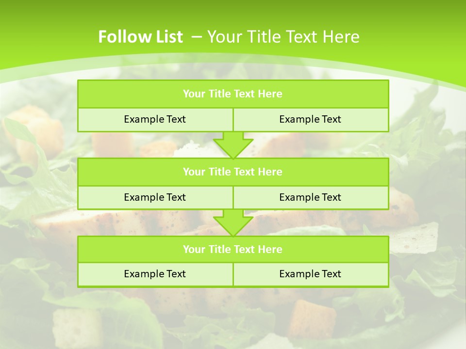 A White Plate Topped With A Salad Covered In Lettuce PowerPoint Template