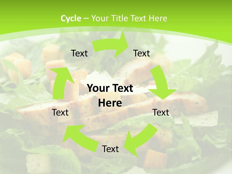 A White Plate Topped With A Salad Covered In Lettuce PowerPoint Template