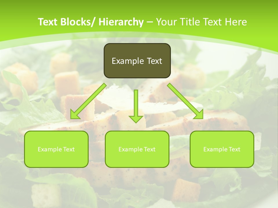 A White Plate Topped With A Salad Covered In Lettuce PowerPoint Template