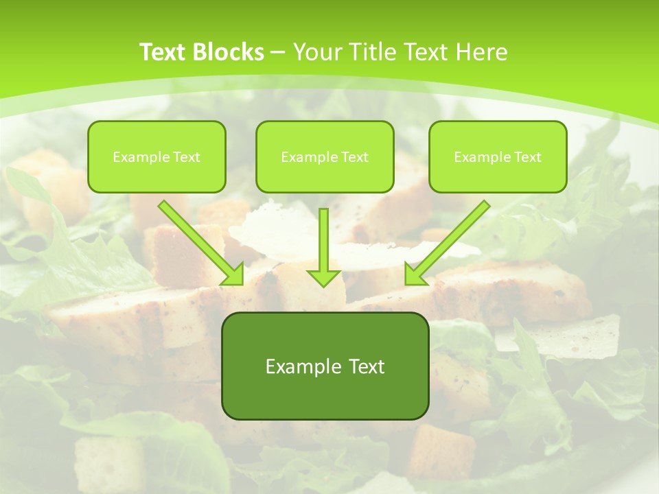 A White Plate Topped With A Salad Covered In Lettuce PowerPoint Template