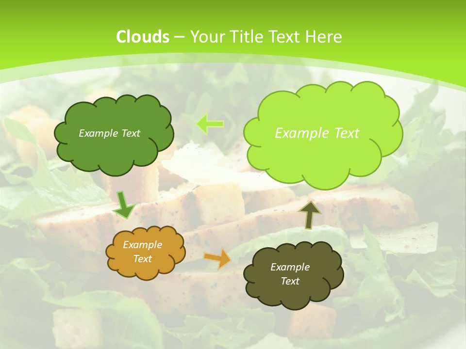 A White Plate Topped With A Salad Covered In Lettuce PowerPoint Template