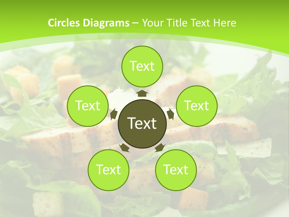 A White Plate Topped With A Salad Covered In Lettuce PowerPoint Template