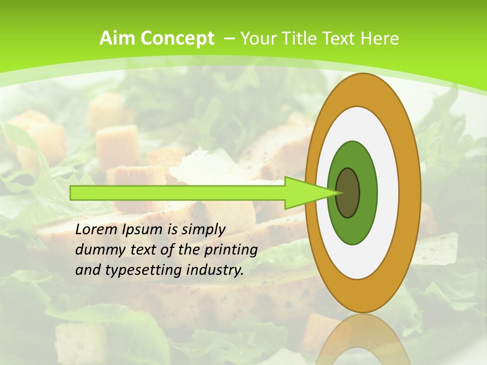 A White Plate Topped With A Salad Covered In Lettuce PowerPoint Template