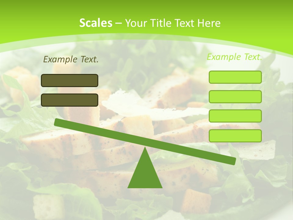 A White Plate Topped With A Salad Covered In Lettuce PowerPoint Template