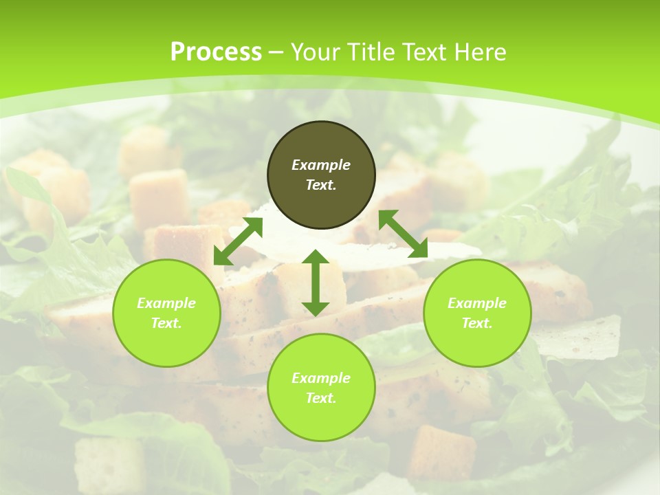 A White Plate Topped With A Salad Covered In Lettuce PowerPoint Template