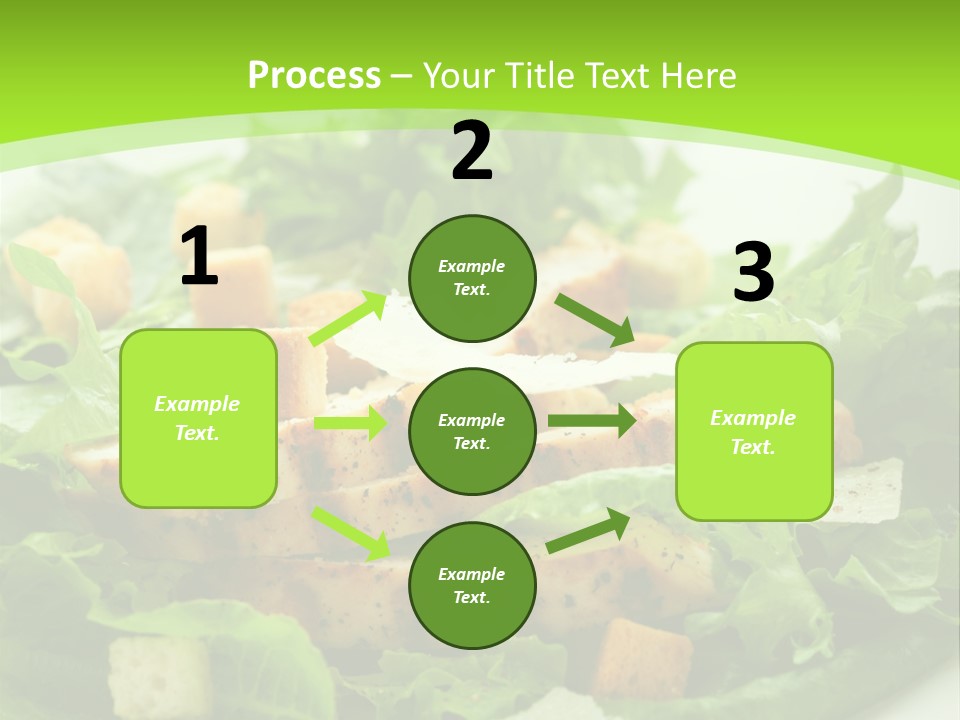 A White Plate Topped With A Salad Covered In Lettuce PowerPoint Template