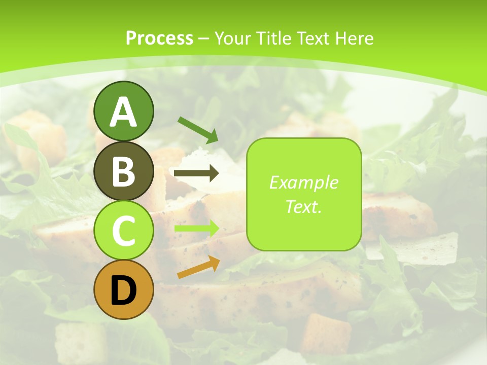 A White Plate Topped With A Salad Covered In Lettuce PowerPoint Template