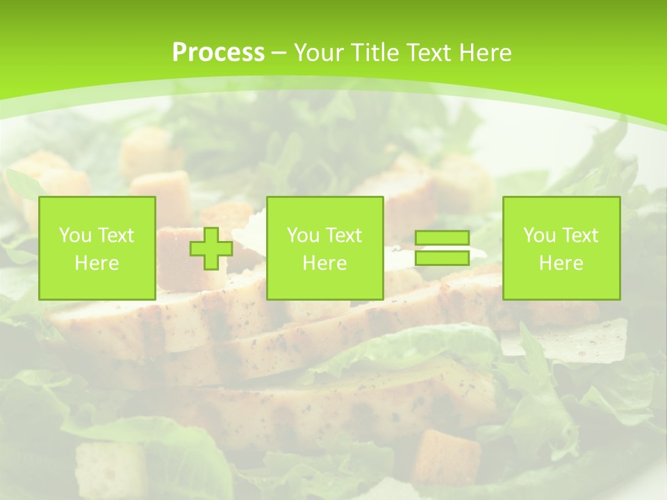 A White Plate Topped With A Salad Covered In Lettuce PowerPoint Template