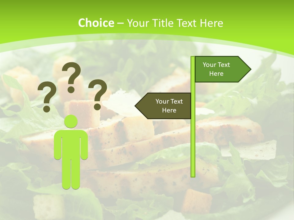 A White Plate Topped With A Salad Covered In Lettuce PowerPoint Template