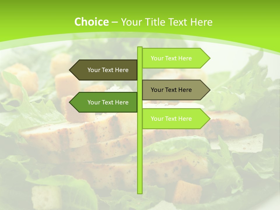 A White Plate Topped With A Salad Covered In Lettuce PowerPoint Template