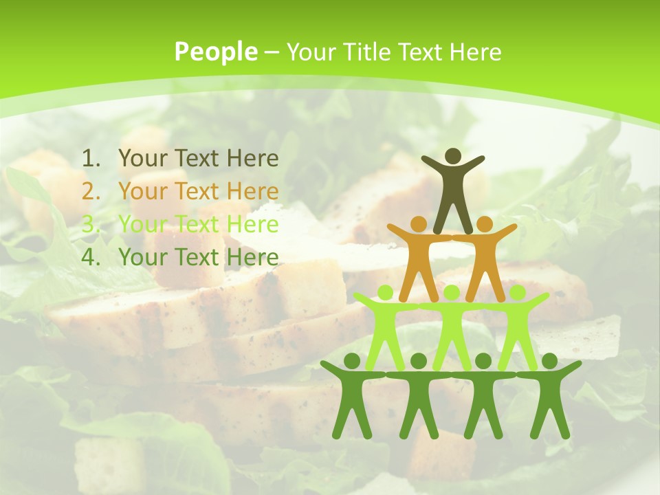 A White Plate Topped With A Salad Covered In Lettuce PowerPoint Template