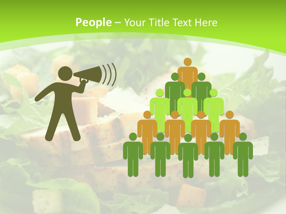 A White Plate Topped With A Salad Covered In Lettuce PowerPoint Template